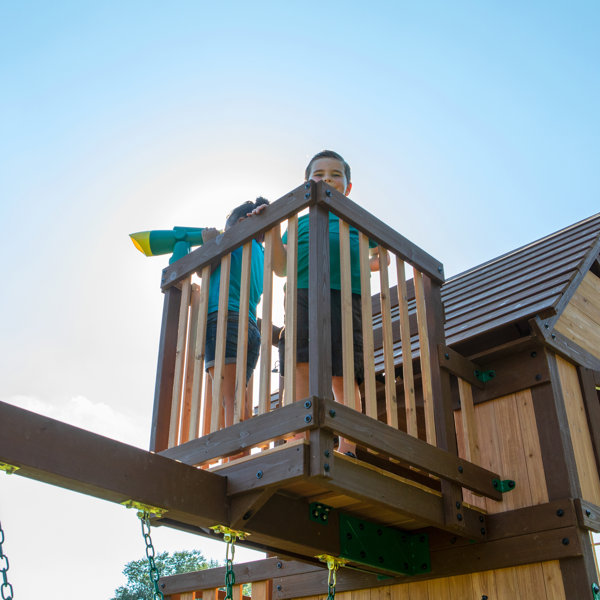 Backyard Discovery Skyfort with Tube Slide Swing Set & Reviews Wayfair